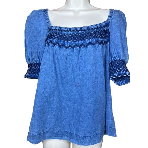 Faherty Presley 100% Organic Cotton Chambray Shirt NWT Size Small - Picture 10 of 13